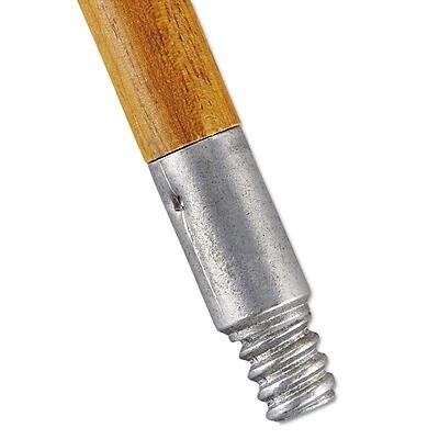 60 In. Hardwood Broom Handle - Threaded, Lacquered Wood, Durable Design