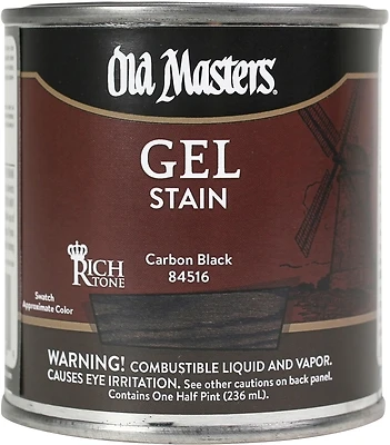 Gel Stain Carbon Black 1/2 Pint - Highly Pigmented Oil-based Formula