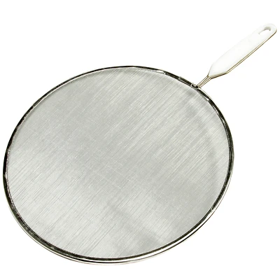 Chef Craft 21006 Splatter Screen, 10.25 In, White Aluminum, Stainless Steel Mesh