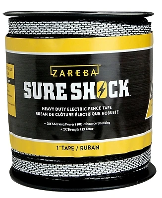 Zareba HDT500W1-Z Heavy-Duty Electric Fence Tape, 500 Ft, 1 In, White