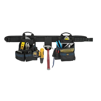 Clc 17 Pocket Polyester Fabric Tool Belt 25.25 In. L X 14.75 In. H Black 29 In. To 46 In.