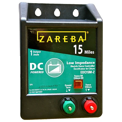 Zareba EDC15M-Z Fence Charger, 12V, 0.8J, 15-Mile Range