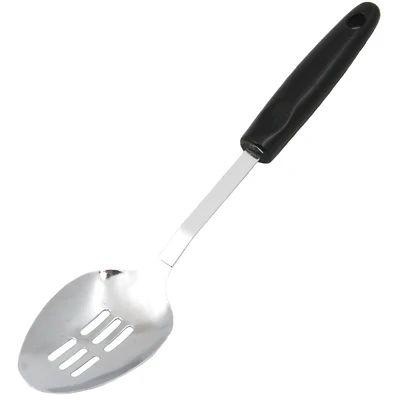Chef Craft 12931 Stainless Steel Slotted Spoon, 12 In., Black/Silver