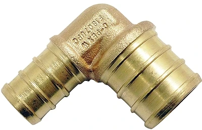 Apollo APXE1234 Brass PEX Barb 90-Degree Reducing Elbow, 3/4 In. x 1/2 In.