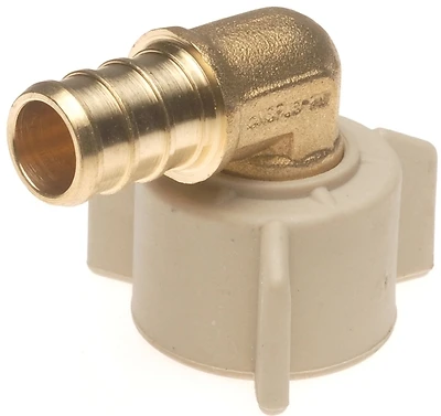1/2 In. Brass Pex Barb X 1/2 In. Female Swivel 90-degree Elbow Fitting