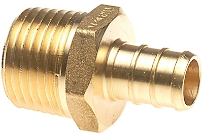 Apollo APXMA3412 Brass PEX Barb x MPT Reducing Adapter, 1/2 In. x 3/4 In.