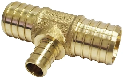 1 In. X 1 In. X 1/2 In. Brass Pex Barb Reducing Tee Fitting