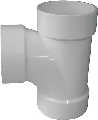 192156 Pvc Dwv Sanitary Tee, 6 Inch Hub Connection, White