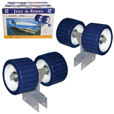 Blue Plastic Wheel Kit For Boat Ramps, 2000 Lbs Capacity, Model 34111