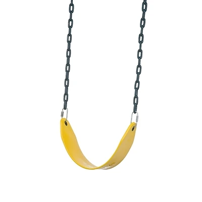 Ps 7948 Yellow Plastic And Metal Belt Swing Seat With Heavy-duty Chains
