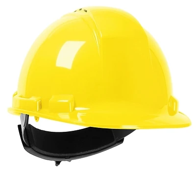 Msa V-gard Hard Hat Yellow Vented With 4-point Fas-trac Iii Suspension