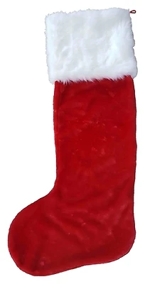 28405 Giant Plush Christmas Stocking, 48 In., Red/white Polyester