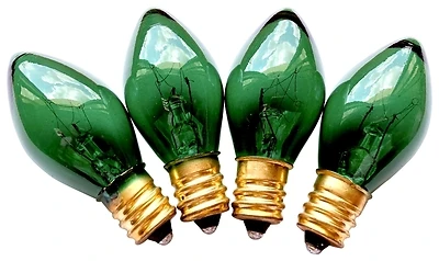 19155 Replacement Bulb, 5 Watt, Candelabra Base, Transparent Green Light