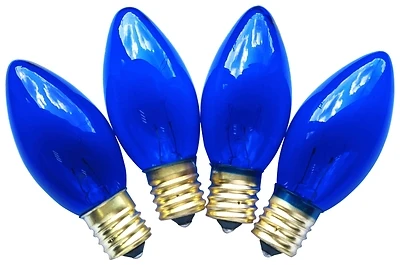 19254 Replacement Bulb, 7 Watt, Intermediate Base, Incandescent, Transparent Blue