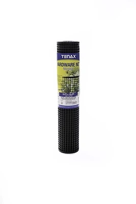 711391 Hardware Net, 15 Ft L X 24 In H, Quadrangular Mesh, 1/2 X 1/2 In, Black
