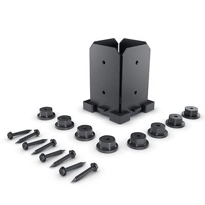 4-in X 4-in Black Powder-coated Steel Post Base