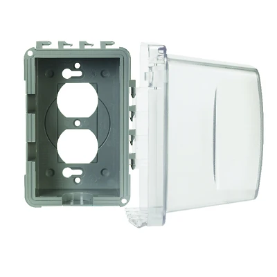 Rectangle Plastic 1 Gang In-use Cover, Weatherproof, Clear, Model Mm710c
