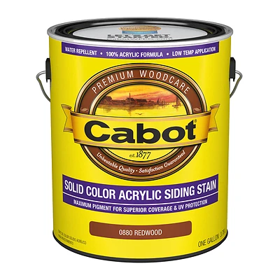 Solid Color Acrylic Siding Stain, Redwood, Gallon