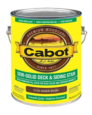 Deck & Siding Stain, Semi-Solid, VOC, Mission Brown, 1-Gallon