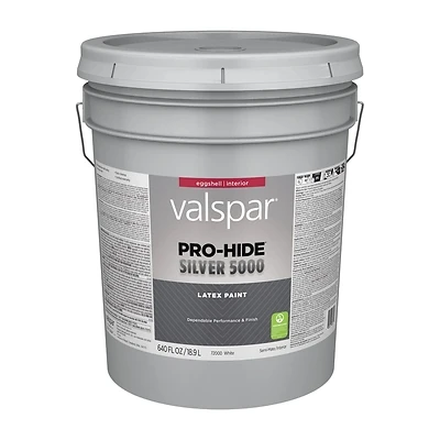 Pro-hide Silver 5000 Latex Eggshell Interior Wall Paint, White Base, 5 Gallon