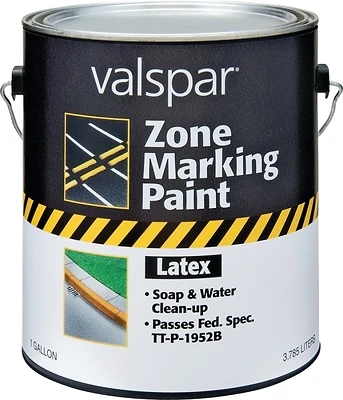1 Gallon White Latex Traffic & Zone Marking Paint - Quick Drying, Waterproof
