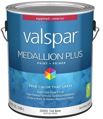 Valspar Medallion Plus Eggshell Interior Paint & Primer, Tint Base, 1 Gal