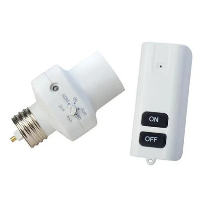 Light Control Socket With Timed Photocell & Remote, Indoor Only