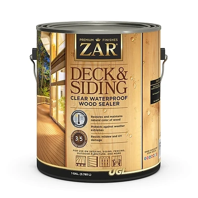 1 Gallon Clear Waterproof Wood Sealer For Decks, Siding, And Exterior Surfaces