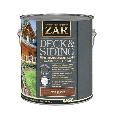 Semi-transparent Deck And Siding Stain, Oak Brown, 1 Gallon Container