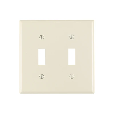 2-Gang Jumbo Toggle Wall Plate, Light Almond