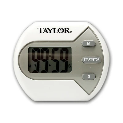 Taylor 5806 Digital Kitchen Timer, LCD, 99 Min, White
