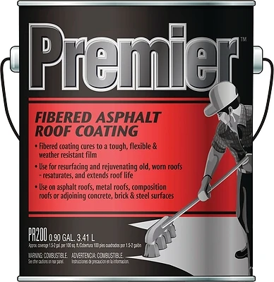 Henry PR200042 Fibered Asphalt Roof Coating, Black, 1 Gallon