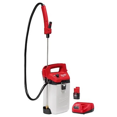 Milwaukee M12 2528-21G2 2 Gallon Handheld Sprayer Kit, Adjustable Pressure