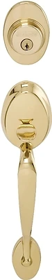 Plymouth Lifetime Bright Brass Single-cylinder Deadbolt Entry Door Handle Set F58ply505