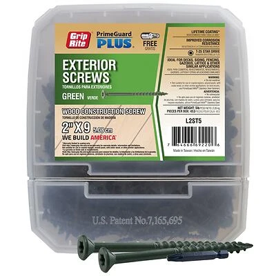 Grip-Rite PrimeGuard Plus #8 x 2-in Green Polymer Deck Screws (5-lbs)