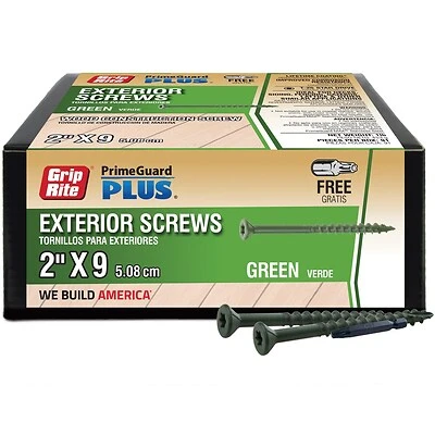 Grip-Rite PrimeGuard Plus #8 x 2-in Green Polymer Deck Screws (1-lb)