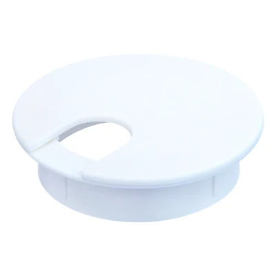2-1/2 In. White Computer Grommet For Cable Management, Model 61625, 1 Pk