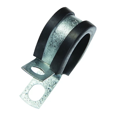 3/4 In. Dia. Steel Cushion Clamp 2 Pk - Model 61530, Rubber Cushion, Galvanized Steel