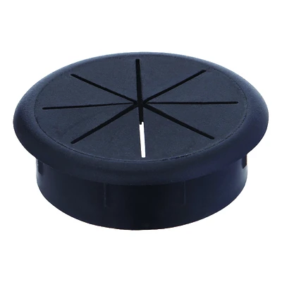 2-3/8 In. Black Computer Grommet For Cable Management 1 Pk, Model 61609