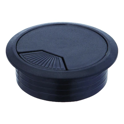 2-3/8 In. Black Computer Grommet For Cable Management, Fits 2-3/8 In. Cutout, 1 Pk