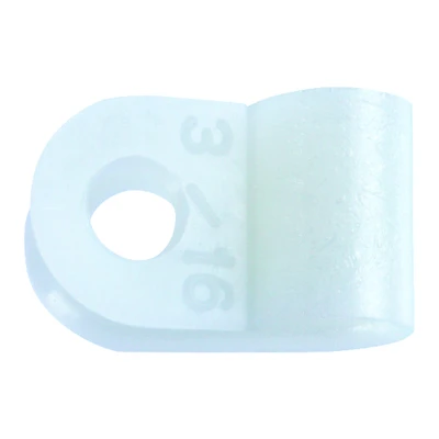 3/16 In. Dia. Nylon Cable Clamp 4 Pk - Heavy Duty, 1/2" Wide Contact Area