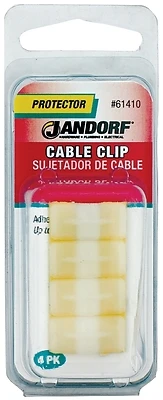 1/8 In. Diameter X 0.76 In. Length Natural Nylon Cable Clip - Double Press Adhesive