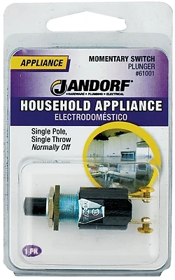 0.25a Momentary Normally Off Appliance Switch Black/silver Spst 1 Pk