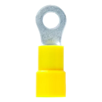 12-10 Ga. Insulated Wire Terminal Ring Yellow 5 Pk, #8 Stud Size, Vinyl Insulation