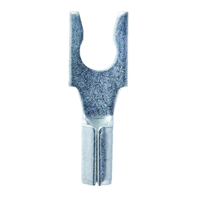 22-18 Ga. Uninsulated Wire Terminal Spade Silver 5 Pk, No. 6 Stud Size