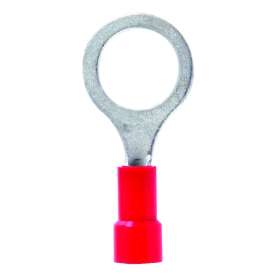 22-18 Ga. Insulated Wire Terminal Ring Red 5 Pk, 3/8 In Stud Size