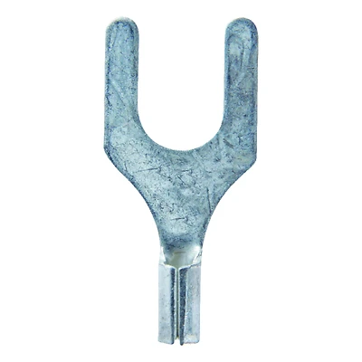 22-18 Ga. Uninsulated Wire Terminal Spade Silver 5 Pk, 1/4 In Stud
