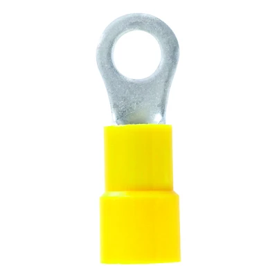 12-10 Ga. Insulated Wire Terminal Ring Yellow 5 Pk, #10 Stud Size, Vinyl Insulation