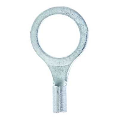 22-18 Ga. Uninsulated Wire Terminal Ring Silver 5 Pk, 3/8 In Stud Size
