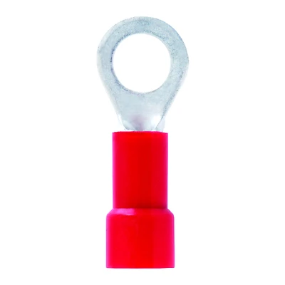 22-18 Ga. Insulated Wire Terminal Ring Red 5 Pk, Vinyl Insulated, #10 Stud